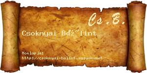 Csoknyai Bálint névjegykártya