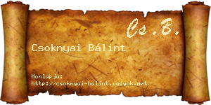Csoknyai Bálint névjegykártya